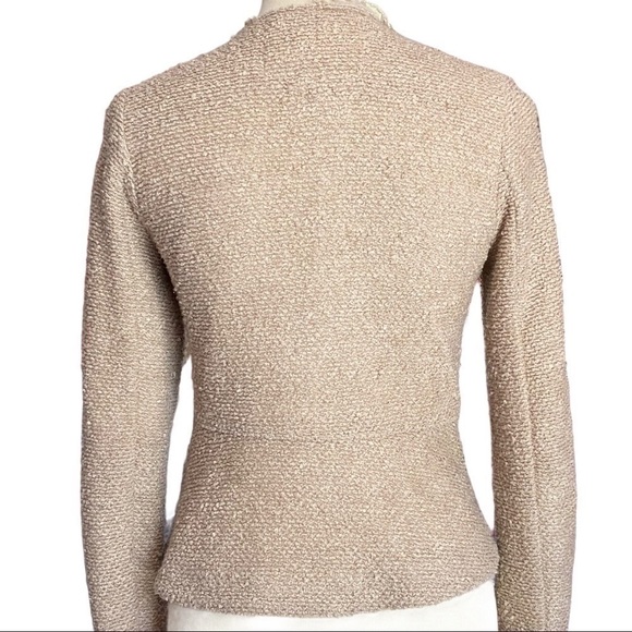 Anthropologie Cartonnier Gold Shimmer Asymmetrical Full-Zip Jacket Blazer Small - Picture 8 of 12